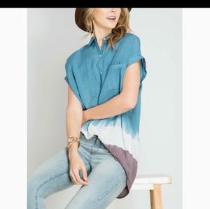 Ombre dio dye detail cut off look front pocket top